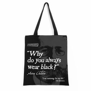 契诃夫-Why do you always wear black?-16安拉链款帆布包袋